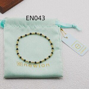 Enewton Black Crystal Glass & Gold Bead Bracelet